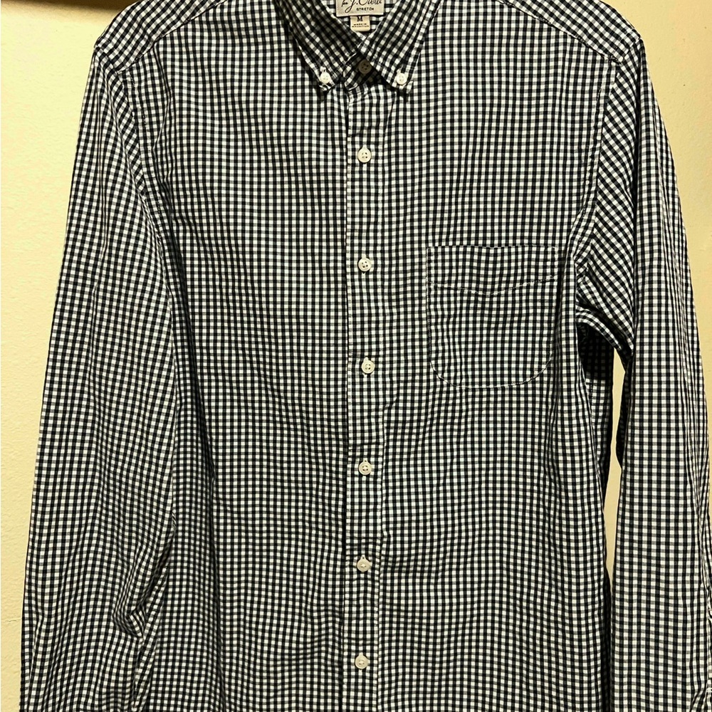 J. Crew Black and White Casual Button Down Shirt